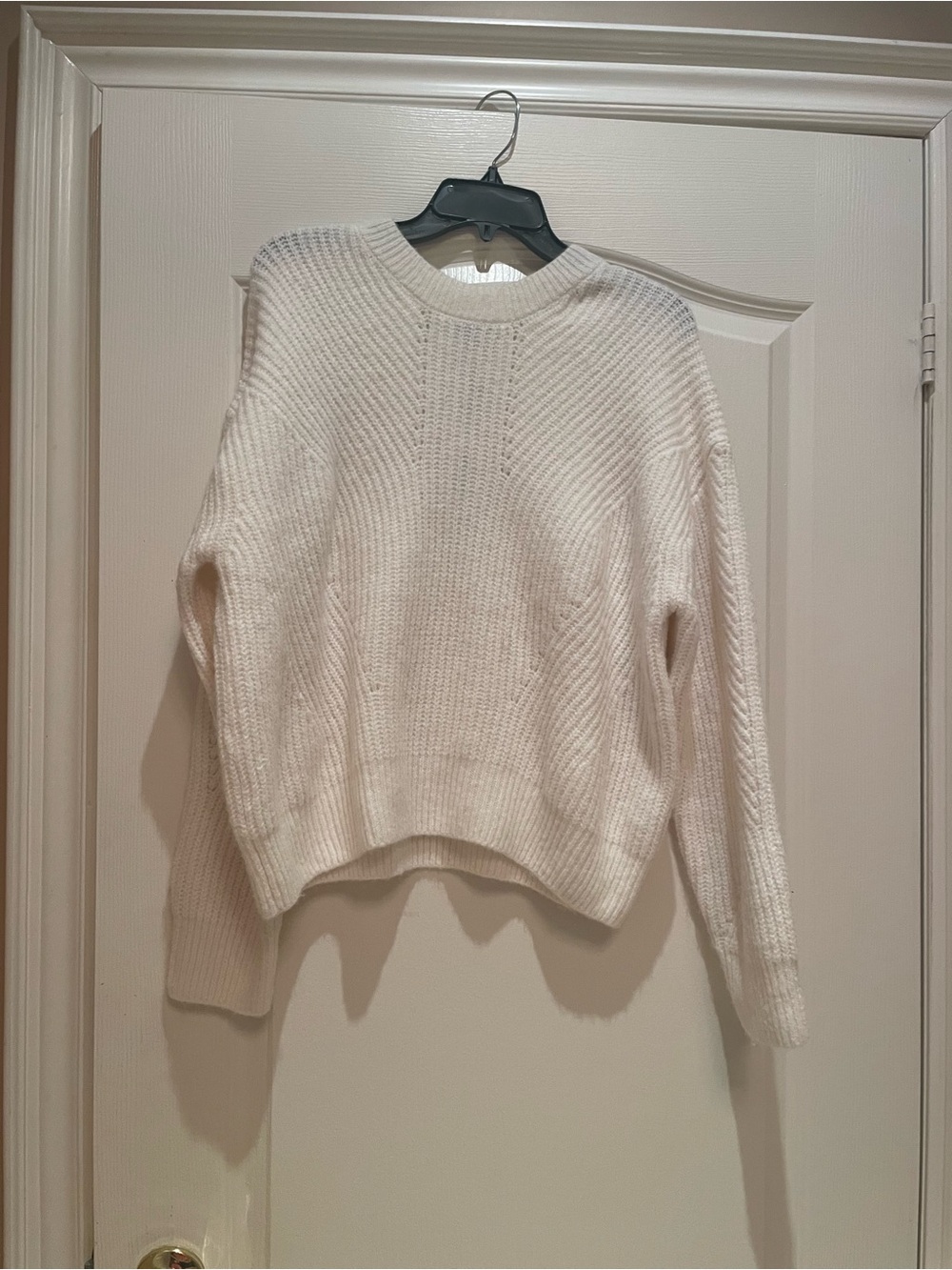 NWT Dynamite Cream Crewneck Textured Knit Sweater